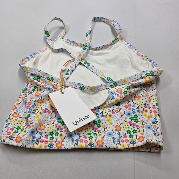 NWT QUINCE Tankini Swim Set Micro Ditsy Floral Kid Size 10 6835 - Picture 6 of 11